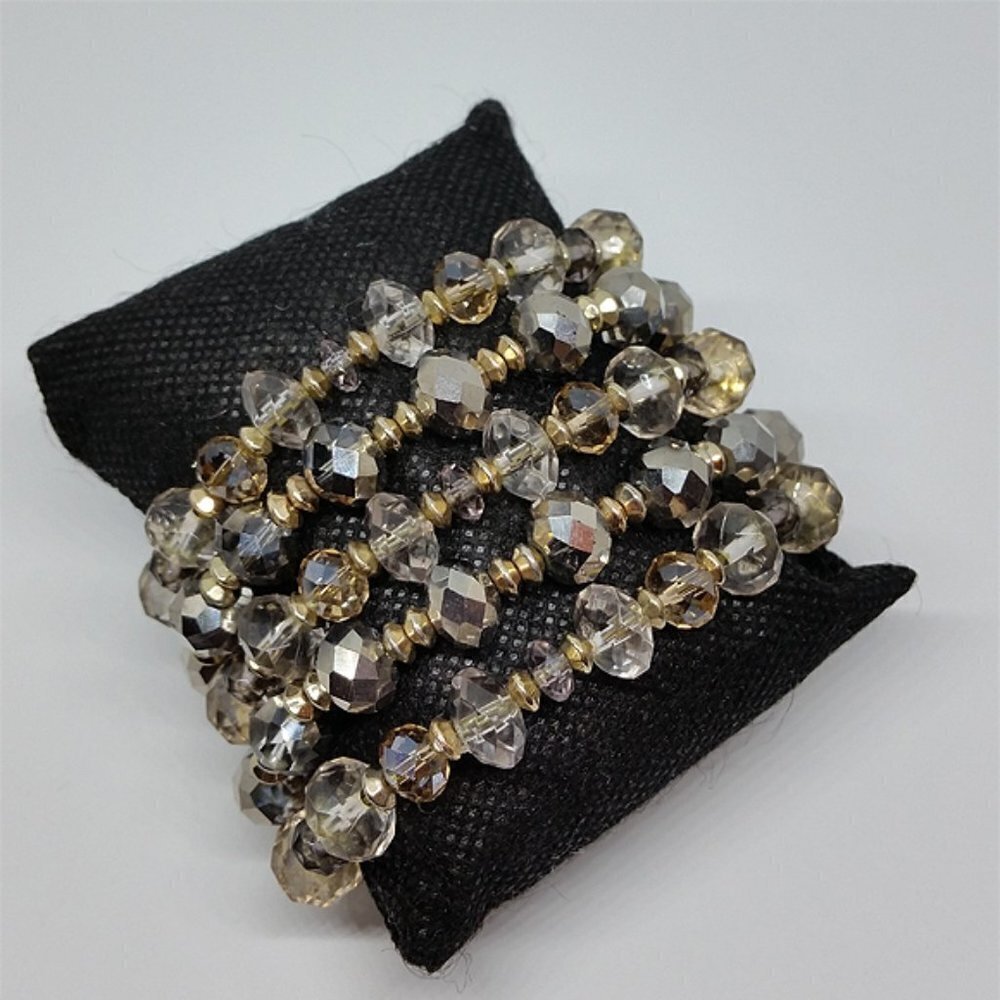 Five layers sparkling crystal roll on dressy bracelet for 6-6.5 small wrist